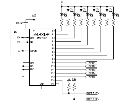 Типовая схема включения MAX7313
