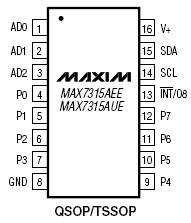 Расположение выводов MAX7315