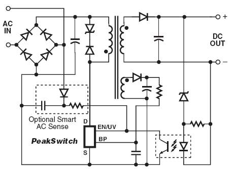 Типовая схема включения семейства PeakSwitch™