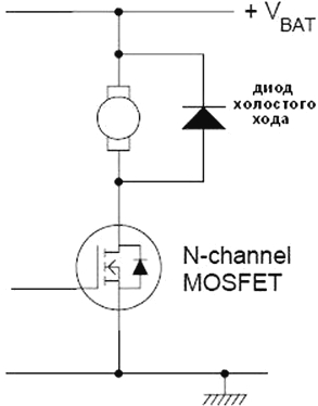Ключевая схема коллекторного электромотора