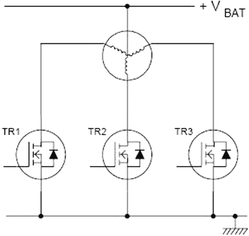 Управление бесколлекторным электромотором с помощью 3-х MOSFET транзисторов
